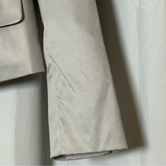 Talbots Cropped Silk Blend Blazer Petite 6 NWT Gray - Picture 6 of 11